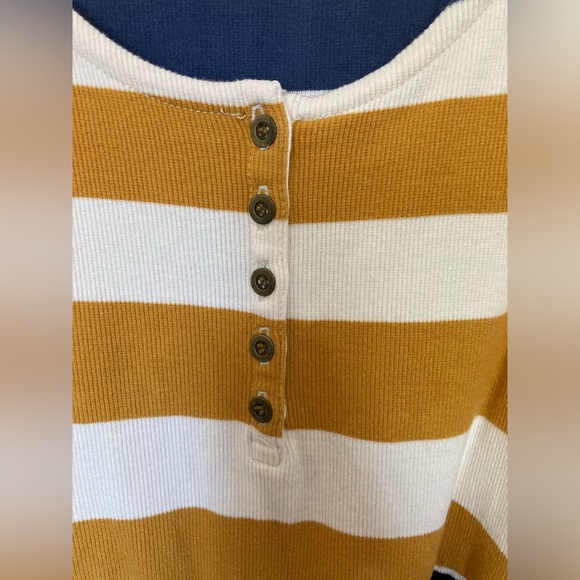 Anthropologie Saturday Sunday Striped Long Sleeve Midi Riley Dress Ribbed Size S - Picture 8 of 11